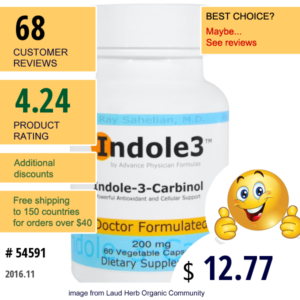Advance Physician Formulas, Inc., Indole-3-Carbinol, 200 Mg, 60 Veggie Caps