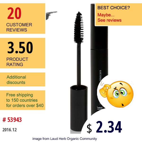 E.l.f. Cosmetics, Volume Plumping Mascara, Black, 0.23 Oz (6.5 G)  