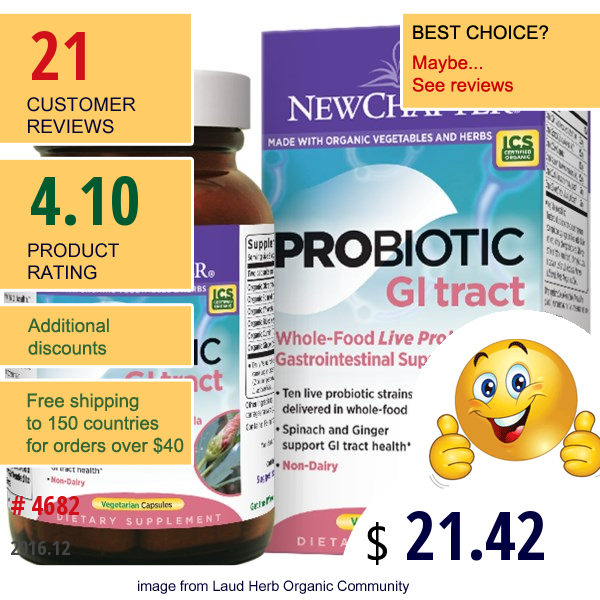 New Chapter, Probiotic Gi Tract, 90 Veggie Caps  
