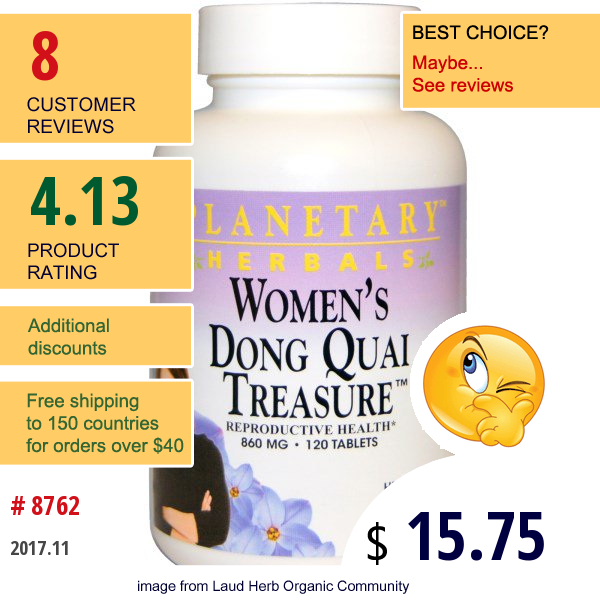 Planetary Herbals, Womens Dong Quai Treasure, 860 Mg, 120 Tablets