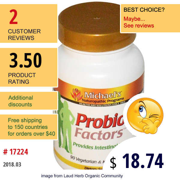 Michaels Naturopathic, Probiotic Factors, 90 Veggie Caps  