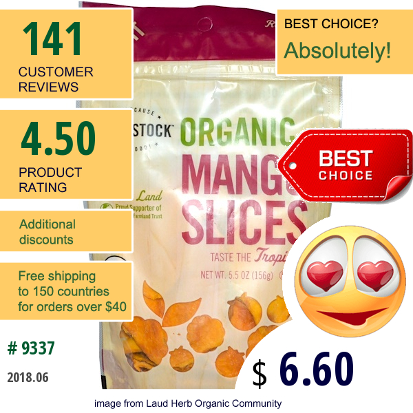Woodstock, Organic Mango Slices, 5.5 Oz (156 G)  