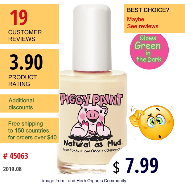 Piggy Paint, Nail Polish, Radioactive, Glows In The Dark!, 0.5 Fl Oz (15 Ml)