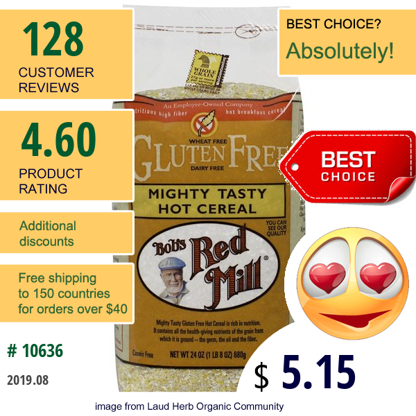 Bob'S Red Mill, Mighty Tasty Hot Cereal, Gluten Free, 24 Oz (680 G)
