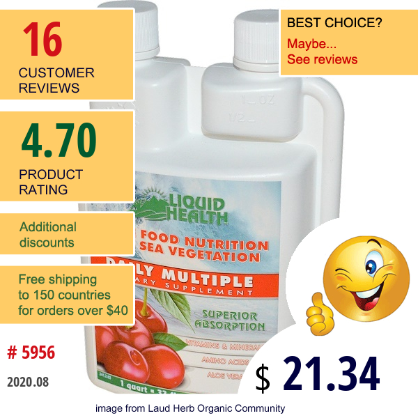 Liquid Health, Daily Multiple, , 32 Fl Oz (946 Ml) Liquid Health, Daily Multiple, , 32 Fl Oz (946 Ml)