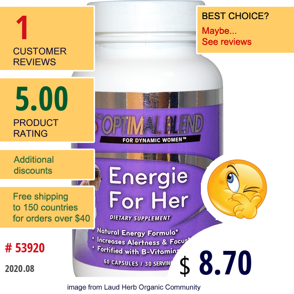 Olympian Labs, Optimal Blend, Energie For Her, 60 Capsules  