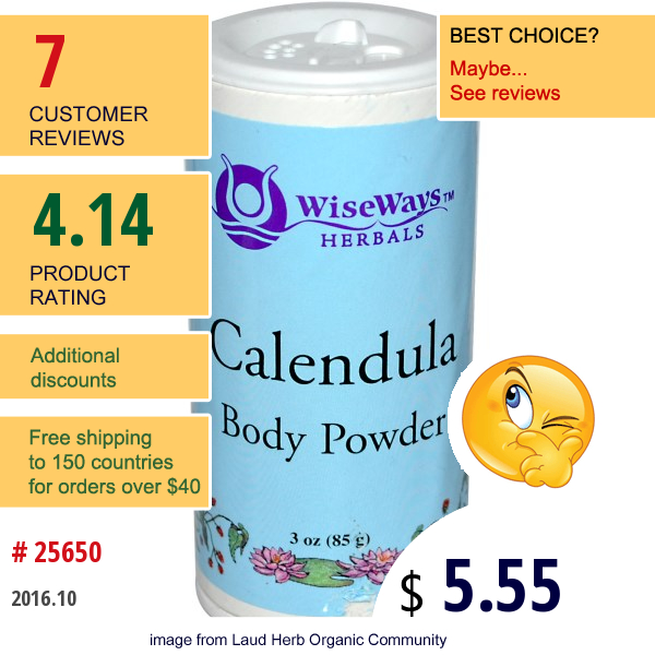 Wiseways Herbals, Llc, Calendula Body Powder, 3 Oz (85 G)