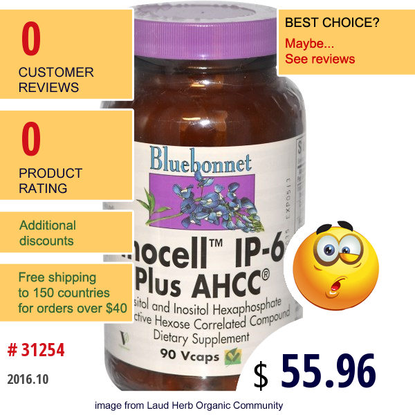 Bluebonnet Nutrition, Inocell Ip-6 Plus Ahcc, 90 Vcaps  