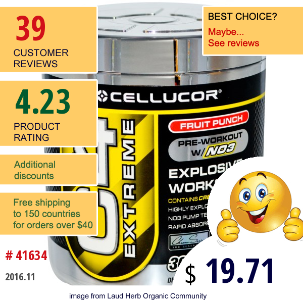 Cellucor, C4 Extreme, Pre-Workout W/no3, Fruit Punch, 177 G  