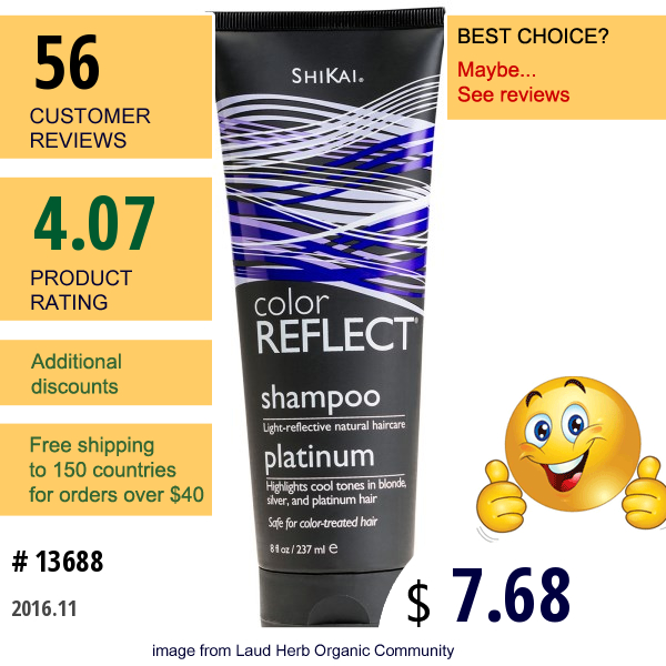 Shikai, Color Reflect, Platinum Shampoo, 8 Fl Oz (237 Ml)