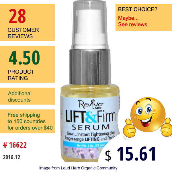 Reviva Labs, Lift & Firm Serum, 1 Oz (29.5 Ml)