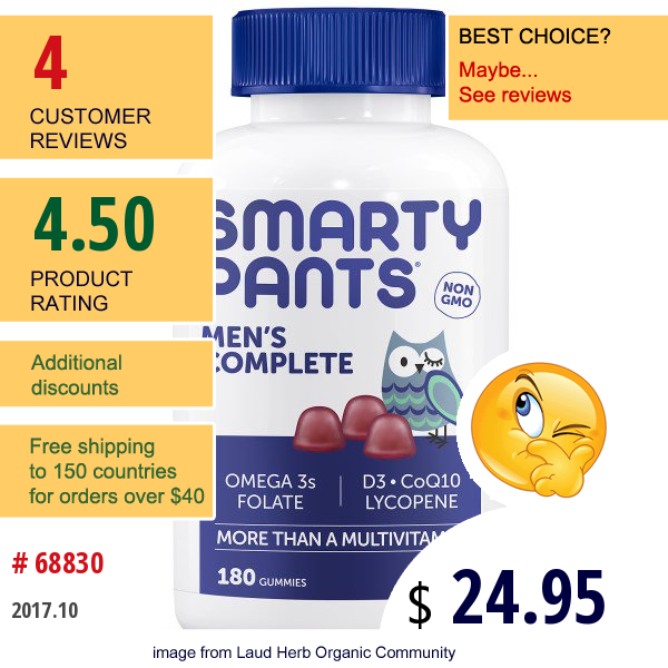 Smartypants, Mens Complete, 180 Gummies