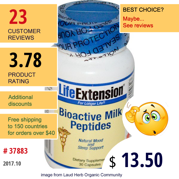 Life Extension, Bioactive Milk Peptides, 30 Capsules