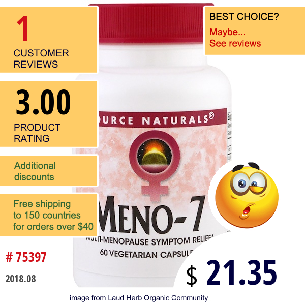 Source Naturals, Meno-7, 60 Veggie Capsules