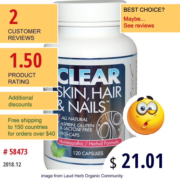 Clear Products, Clear Skin, Hair & Nails, 120 Capsules  