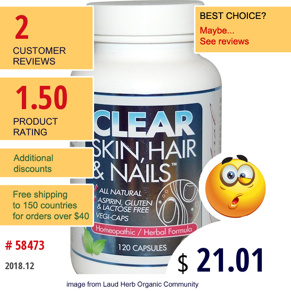 Clear Products, Clear Skin, Hair & Nails, 120 Capsules Clear Products, Clear Skin, Hair & Nails, 120 Capsules