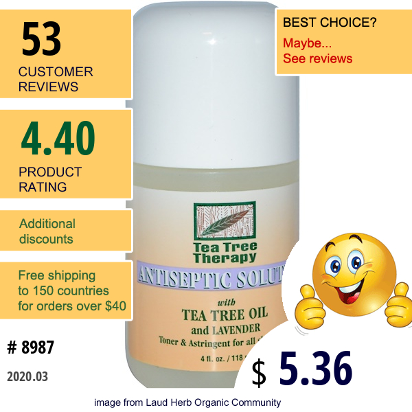 Tea Tree Therapy, Antiseptic Solution, With Tea Tree Oil And Lavender, 4 Fl Oz (118 Ml)  