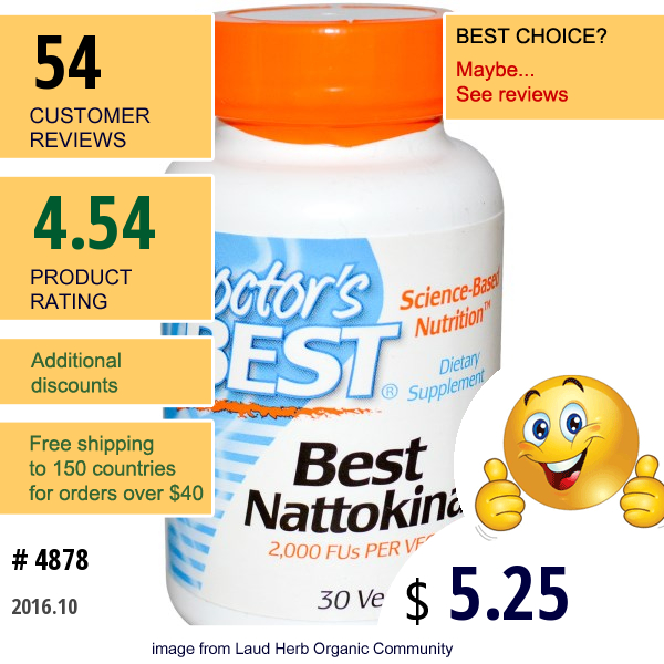 Doctors Best, Best Nattokinase, 2000 Fu, 30 Veggie Caps  