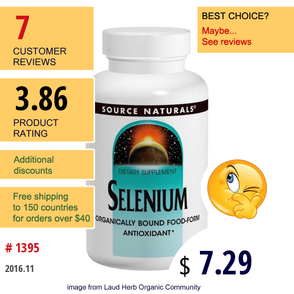 Source Naturals, Selenium, 200 Mcg, 120 Tablets