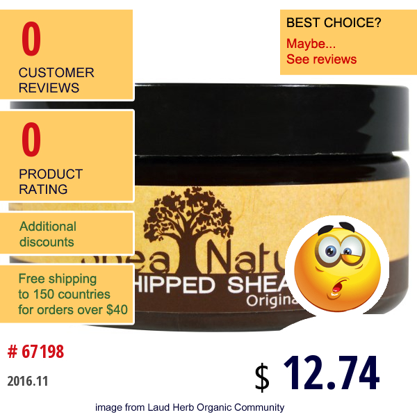 Shea Natural, 100% Whipped Shea Butter, Original, 7.0 Oz (198 G)