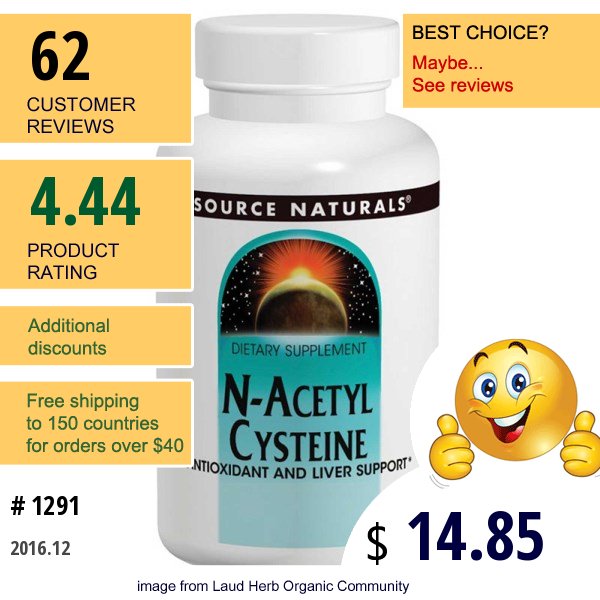 Source Naturals, N-Acetyl Cysteine, 600 Mg, 120 Tablets