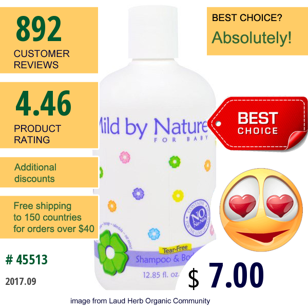 Mild By Nature, For Baby, Tear-Free Shampoo & Body Wash, 12.85 Fl Oz (380 Ml)