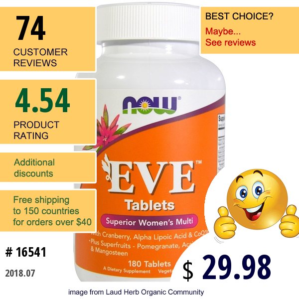 Now Foods, Eve, Superior Womens Multi, 180 Tablets