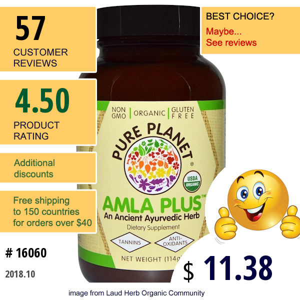 Pure Planet, Organic Amla Plus, 114 G