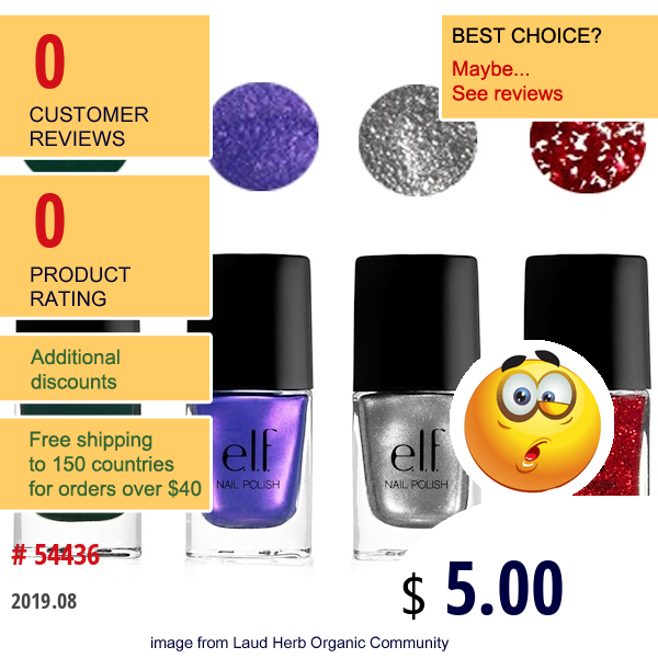 E.l.f. Cosmetics, Nail Polishes, 4 Piece Set, 1.36 Fl Oz (40 Ml)  