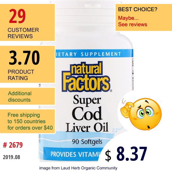 Natural Factors, Super Cod Liver Oil, 90 Softgels Natural Factors, Super Cod Liver Oil, 90 Softgels