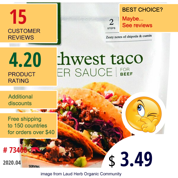 Simply Organic, Organic Simmer Sauce, Southwest Taco, For Beef, 8 Oz (227 G)