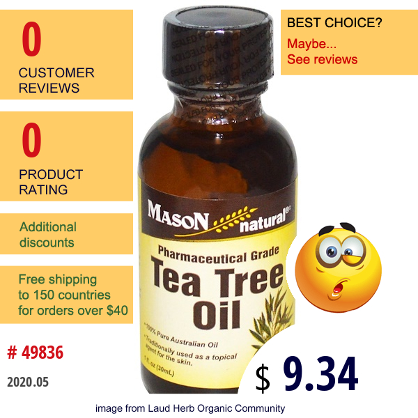 Mason Natural, Tea Tree Oil, 1 Fl Oz (30 Ml)  