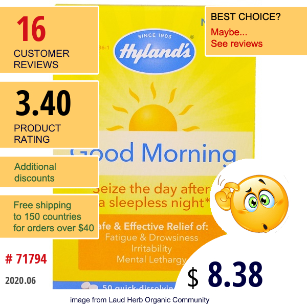 Hyland'S, Good Morning, 50 Quick-Dissolving Tablets