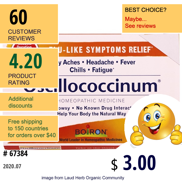 Boiron, Oscillococcinum, 3 Tubes, 0.04 Oz Each  