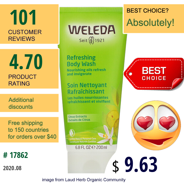Weleda, Refreshing Body Wash, Citrus Extracts, 6.8 Fl Oz (200 Ml)