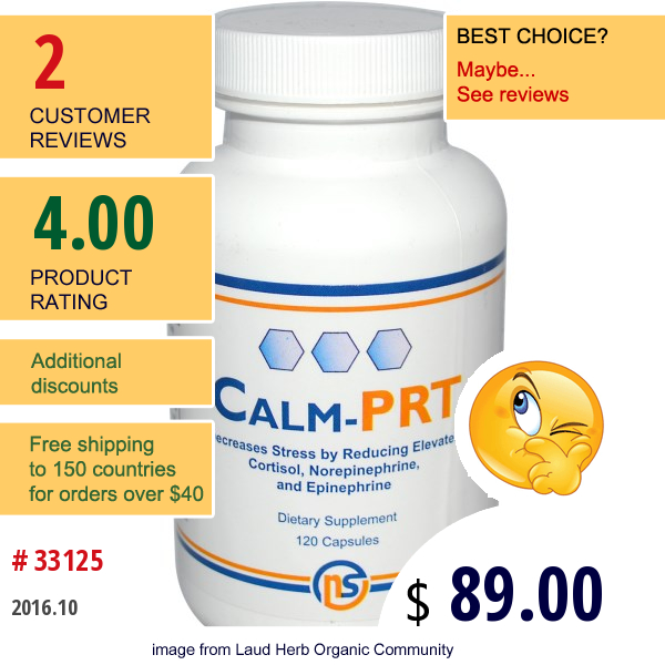 Neuroscience, Inc., Calm-Prt, 120 Capsules  