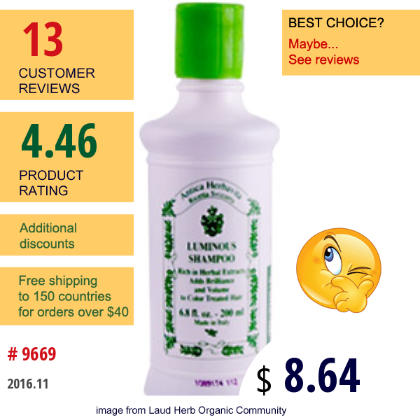 Herbatint, Luminous Shampoo, 6.8 Fl Oz (200 Ml)  