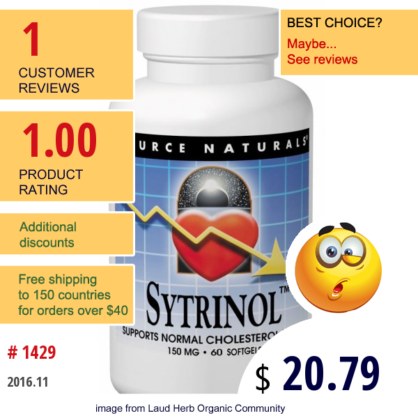 Source Naturals, Sytrinol, 150 Mg, 60 Softgels
