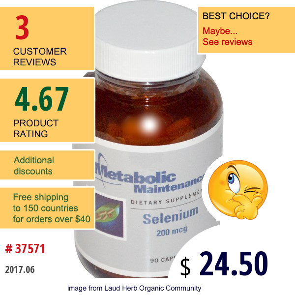 Metabolic Maintenance, Selenium, 200 Mcg, 90 Capsules