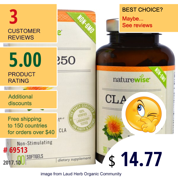 Naturewise, Cla 1250, 90 Softgels  