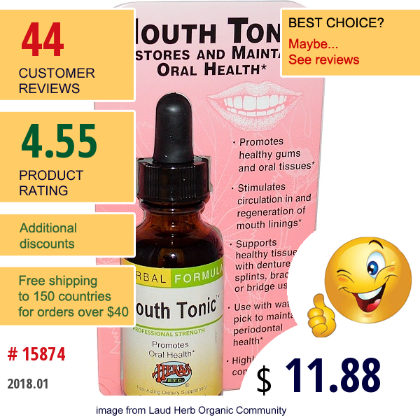 Herbs Etc., Mouth Tonic, 1 Fl Oz (29.5 Ml)