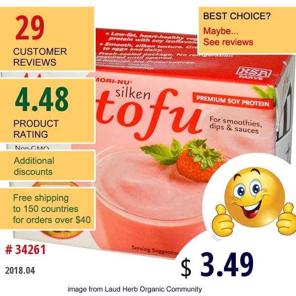 Mori-Nu, Silken Tofu, Soft, 12 Oz (340 G)
