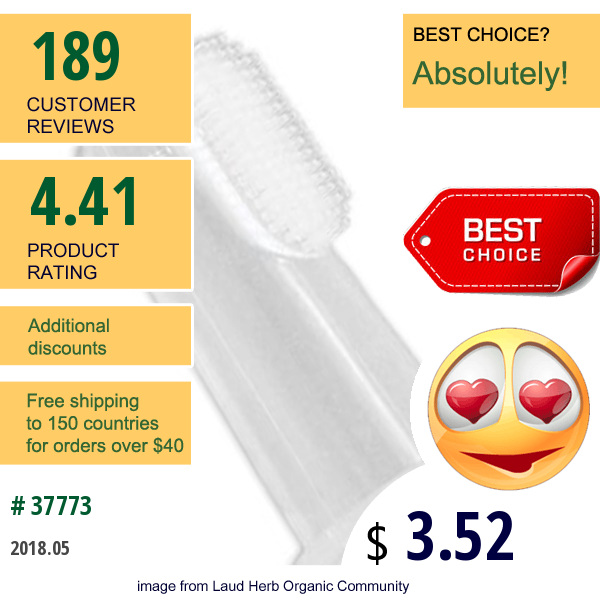 Iplay , Green Sprouts, Silicone Finger Toothbrush, 1 Toothbrush