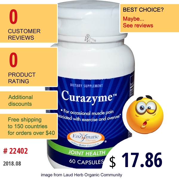 Enzymatic Therapy, Curazyme, Joint Health, 60 Capsules  