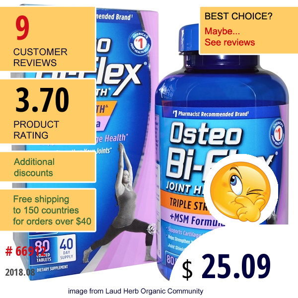 Osteo Bi-Flex, Joint Health, Triple Strength + Msm Formula, 80 Coated Tablets