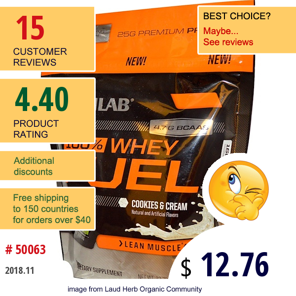 Twinlab, 100% Whey Fuel, Cookies & Cream, 13.76 Oz (390 G)  