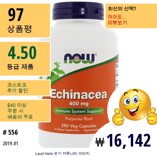 Now Foods, 에키네시아, 400 Mg, 250 식물성 캡슐