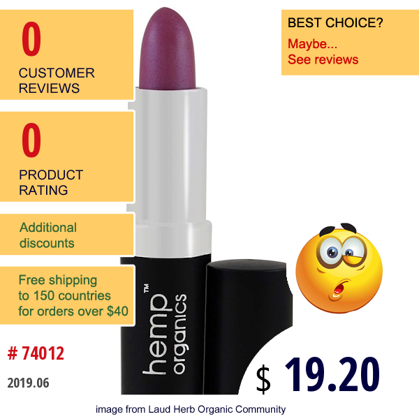 Colorganics , Hemp Organics, Lipstick, Diva, 0.14 Oz  