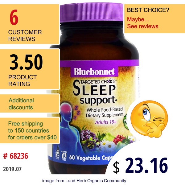 Bluebonnet Nutrition, Targeted Choice, Sleep Support, 60 Veggie Caps  