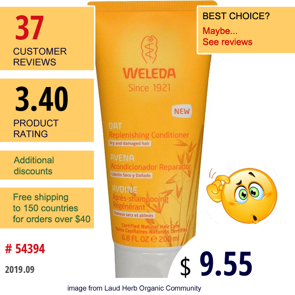 Weleda, Oat Replenishing Conditioner, 6.8 Fl Oz (200 Ml)